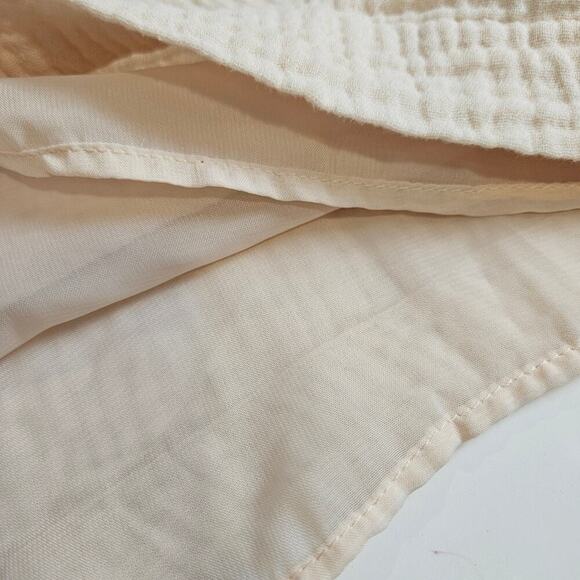 UMGEE Cream Small Boho Peasant Tunic Embroidered Tassel Oversized - Picture 5 of 7